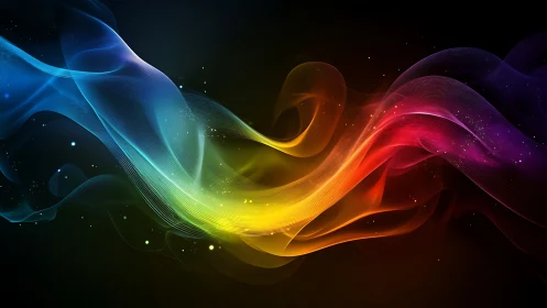 Dynamic multicolor light waves form flowing spectral ribbons