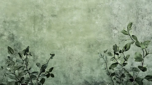 Soft green foliage rises against a textured rustic wall backdrop
