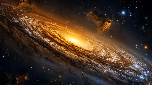 Spiral galaxy core rendered with high dynamic range stellar fields