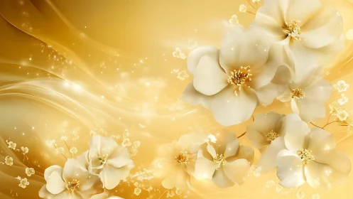 Luminous Blooms Dancing in Golden Radiance.