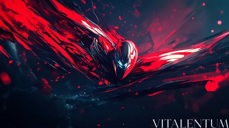 Crimson Velocity Wraith Slicing Through Electric Midnight.