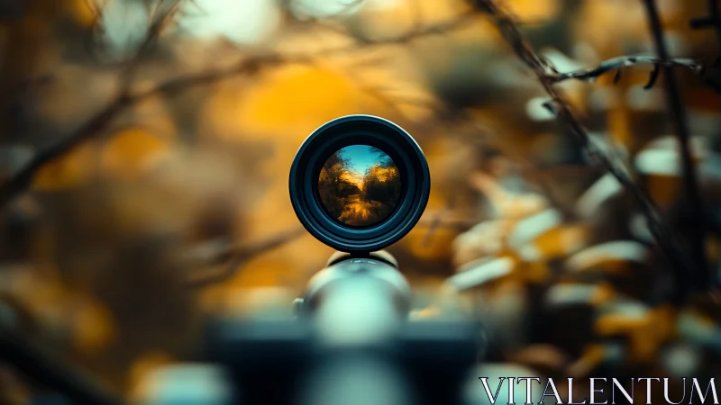 Crystal Ball Refracting Sunset Through Lens.