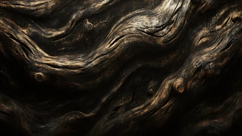 Weathered wood grain flows in rich swirling organic waves