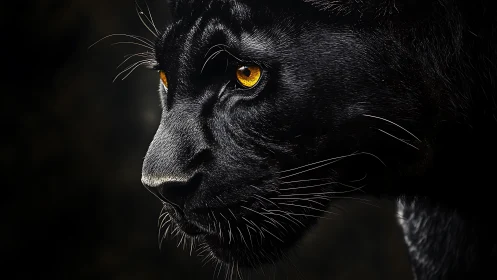 Obsidian Gaze: Black Cat's Golden Eye Pierces Shadow.