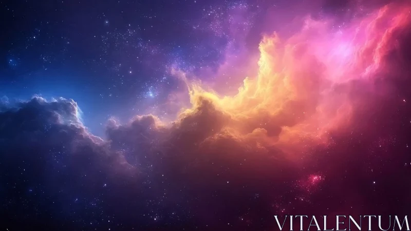 Radiant cosmic nebula glows across deep star-filled space