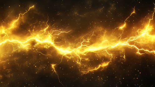 Electrical discharge network against dark background.