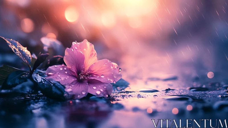 Blossom Caught Between Storms: Where Rain Kisses Velvet.