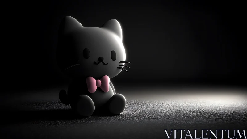 Luminous Lucky Cat Strikes an Endearing Spotlight Pose