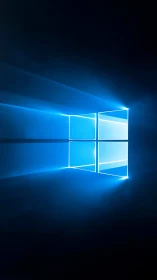 Geometric light window emits parallel blue beams across space