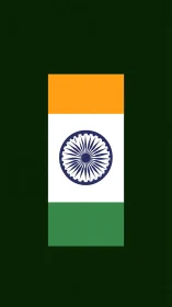 Vertical tricolour flag design is centered on dark field