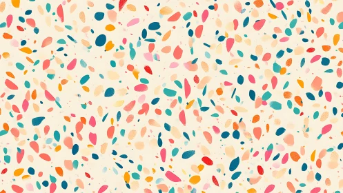 Playful terrazzo confetti pattern brightens a soft cream backdrop