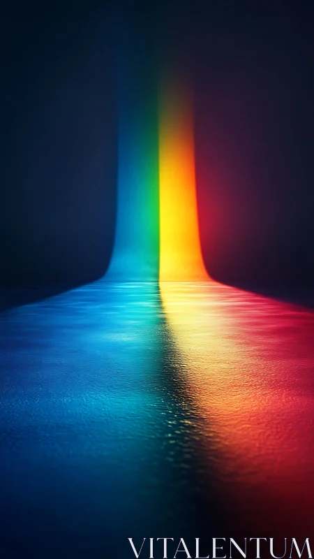 Vertical spectrum beam over textured reflective surface.