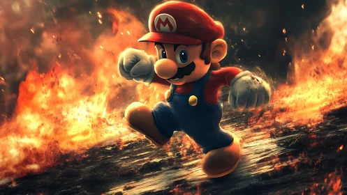 Mario Races Through Inferno in Dynamic Action Scene