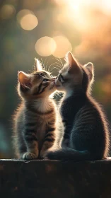 Two Curious Kittens Share a Magical Moment Together.