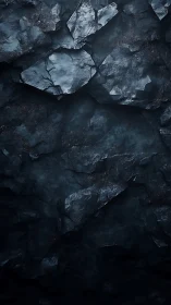 Shadowed stone wall glows softly with cool textured depth