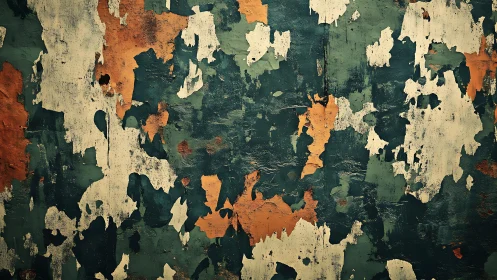 Weathered Peeling Paint Texture in Rustic Abstract Style.