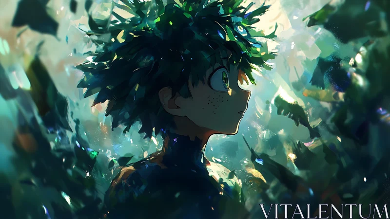 Forest-lit hero listens to the hush between falling shards