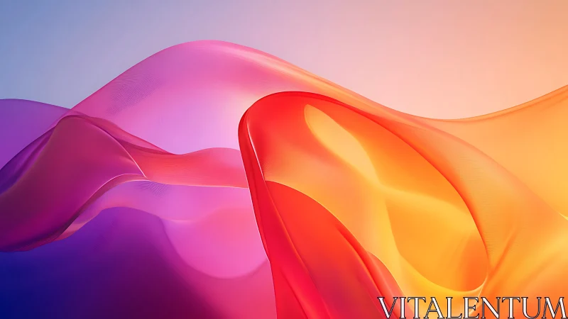 Fluid gradient ribbons curve across luminous pastel horizon