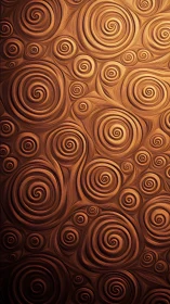 Copper-toned spiral relief texture fills the vertical frame