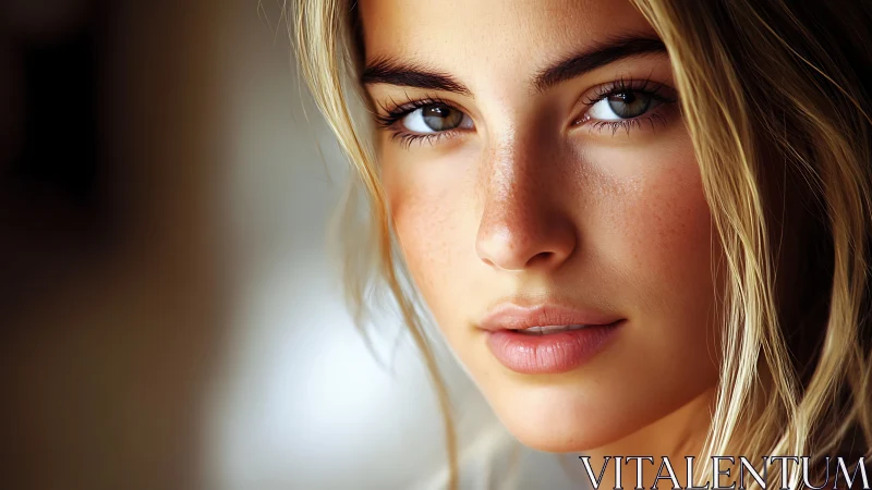 Close-up digital portrait focuses on a young woman’s face