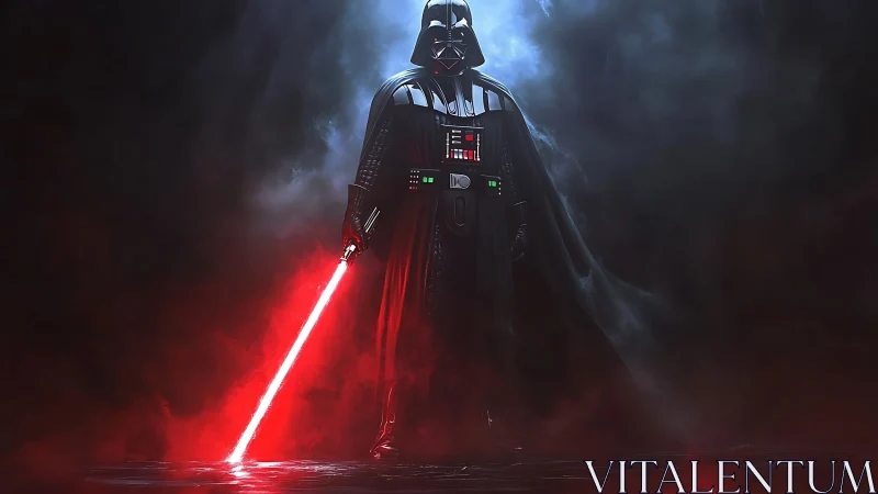 Shadowed space warlord ignites crimson storm of light.