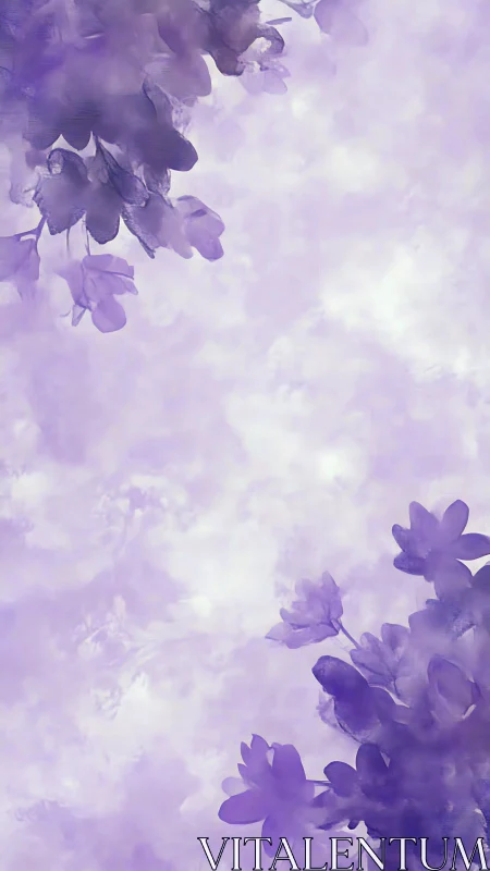 Ethereal Purple Floral Composition with Atmospheric Bokeh Gradation.