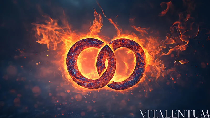 Infinity Symbol Engulfed in Molten Fire and Plasma Energy.