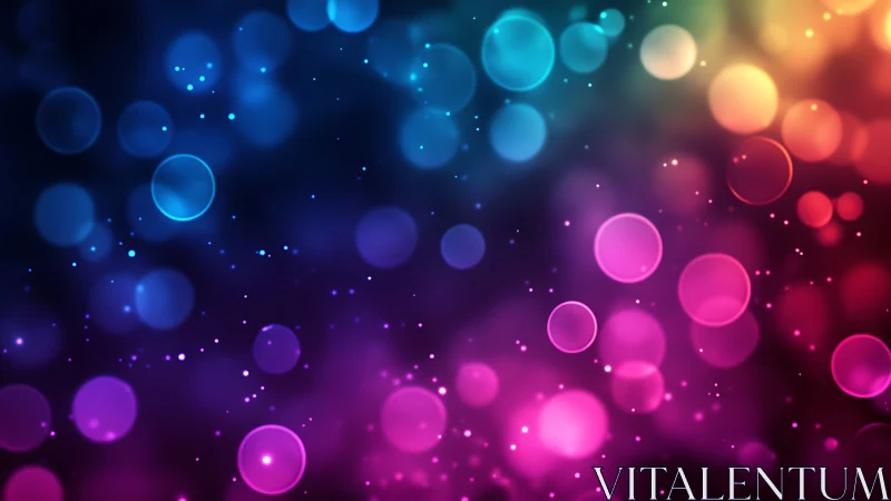 Vibrant bokeh lights drift across a radiant neon gradient
