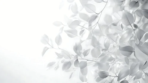 Silvered leaves drift softly through a bright winter hush