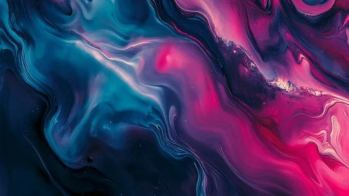 Nebulous teal and magenta fluid waves in cosmic motion.