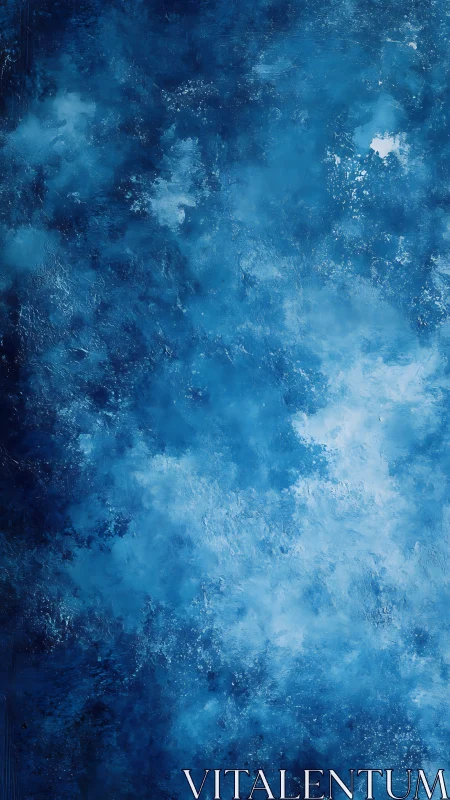 Deep blue abstract texture with layered luminous clouds.