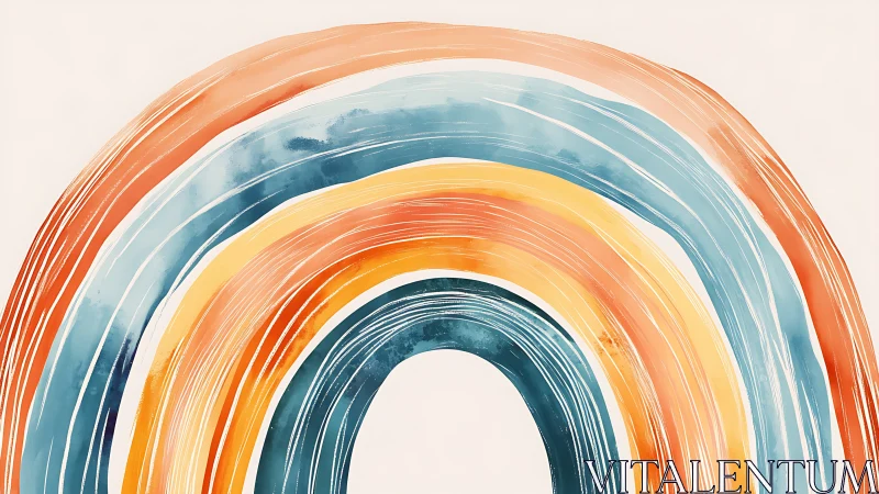 Layered arch rainbow shows warm and cool painted bands