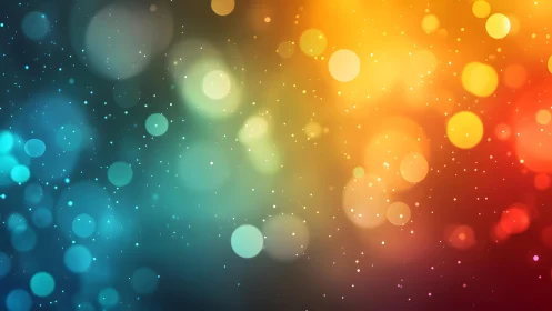 Vibrant Bokeh Light Abstract Background in Blue and Orange Tones.