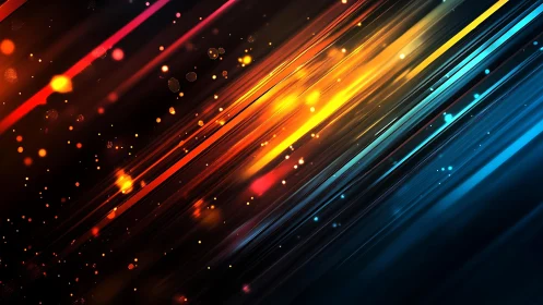 Vibrant Diagonal Light Streaks in Abstract Digital Art Style.