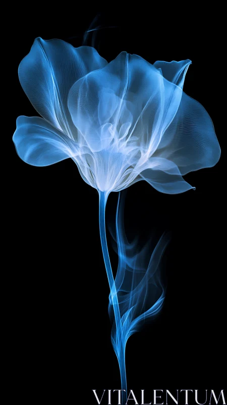 Luminous smoke blossom drifting like a blue ghost orchid.