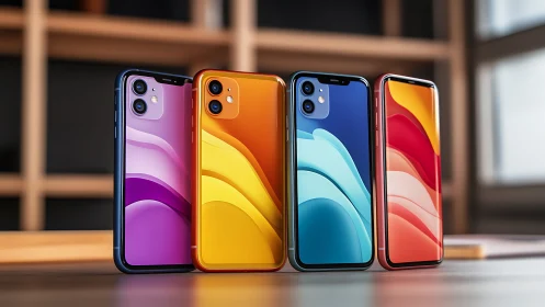 Colorful smartphones stand ready to brighten each busy day