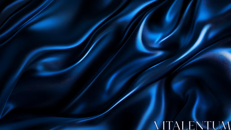 Midnight blue satin folds with intense metallic sheen.