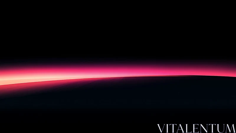 Minimal horizon band with pink light gradient on black field.