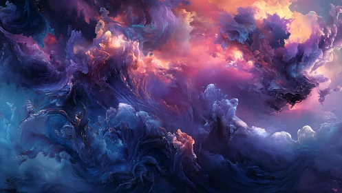 Celestial storm of color swirls gently across a dream sky