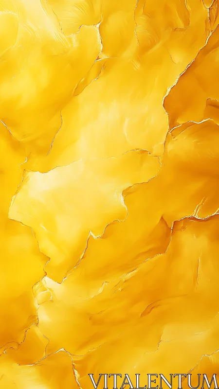 Stratified golden pigment field with fluid fracture contours.