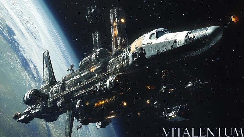 Starship harbor over Earth bustling with quiet discovery.