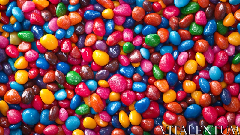 Multicolored glossy candies packed densely across entire frame