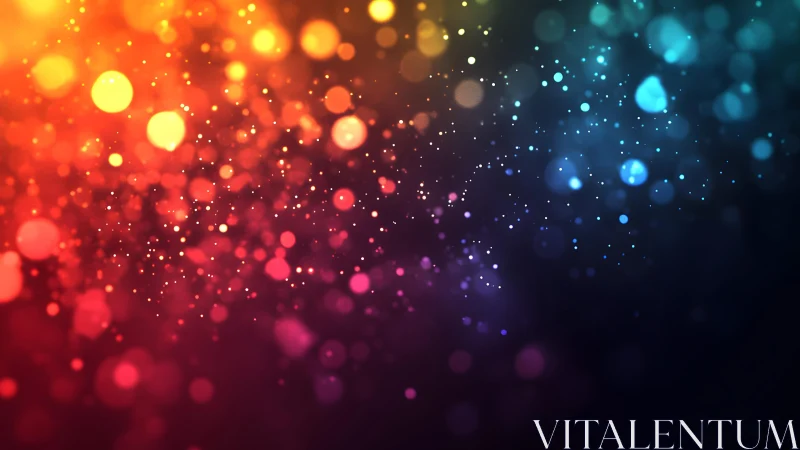 Vibrant Bokeh Light Effect in Rainbow Gradient Abstract Style.