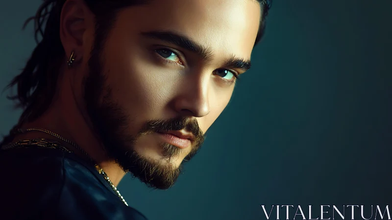 Cinematic close-up portrait with controlled bokeh lighting.