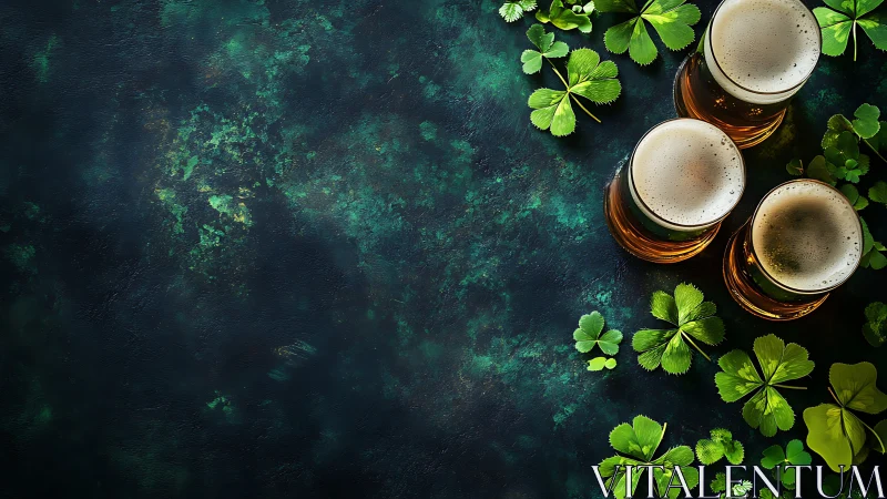 Top-down optical study of dark beer and clover alignment.