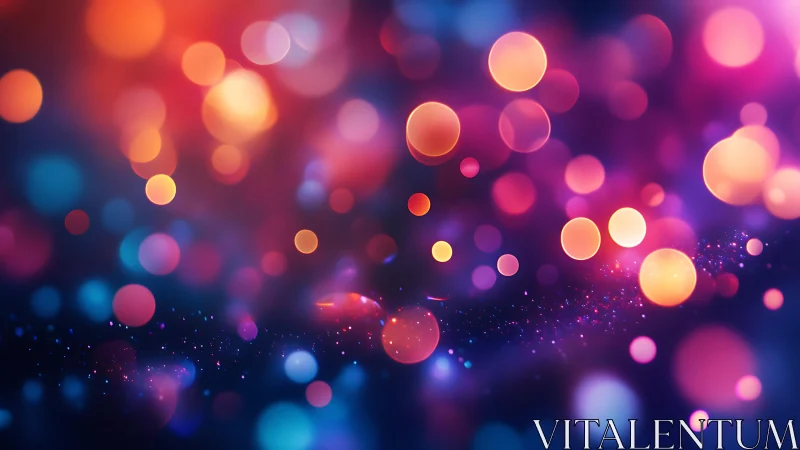 Vibrant Abstract Bokeh Lights in Colorful Digital Art Style.