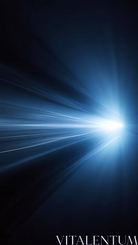 Radial blue light burst forms directional beams in dark void