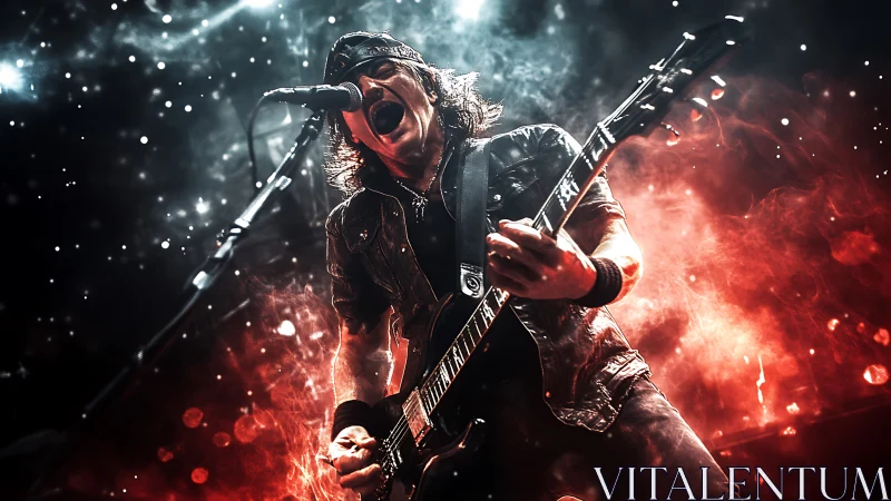 Blazing rock guitarist pours heart into a powerful live solo