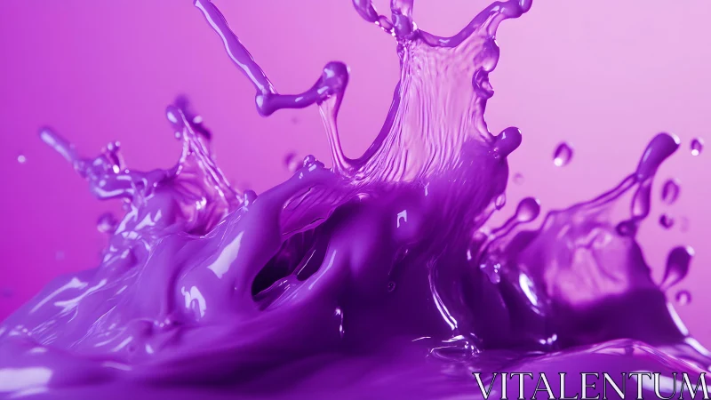 Vivid Purple Liquid Splash in Abstract Motion, High-Detail Art.