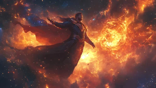 Starforged sorcerer conducts a blazing cosmic inferno.